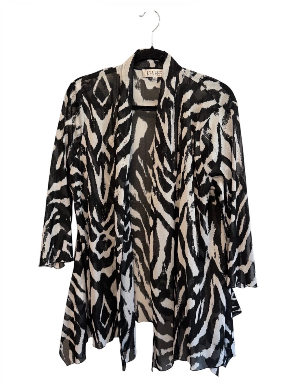 Kasper Monochrome Black and White Abstract Print Jacket